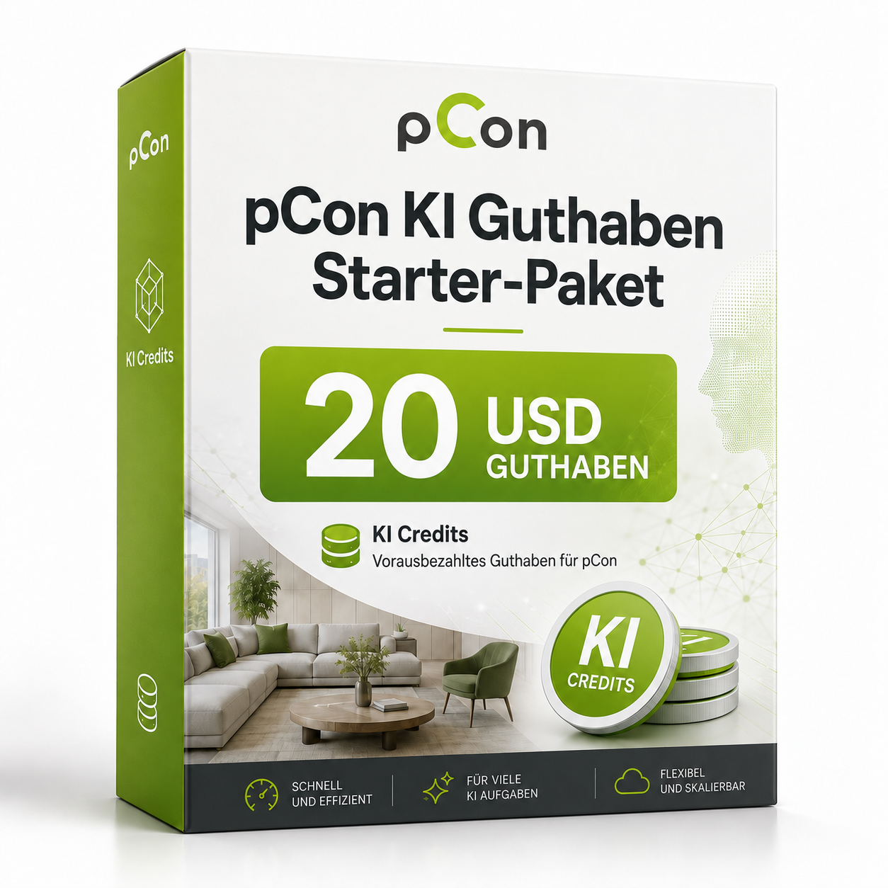 pCon KI Guthaben – Starter-Paket mit 20 USD Guthaben, Oktober 2026